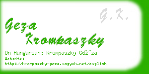 geza krompaszky business card